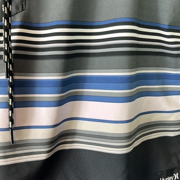 Hurley Phantom Shorts Men's L Gray Ombre + Blue Stripe Hybrid Inseam 5.5" - Picture 9 of 15